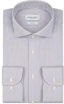 Profuomo Overhemd Lange Mouw Twill Overhemd Strepen Groen
