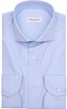 Profuomo Overhemd Lange Mouw Twill Overhemd Supima Cotton Lichtblauw