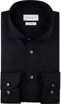 Profuomo Overhemd Lange Mouw Twill Overhemd Zwart