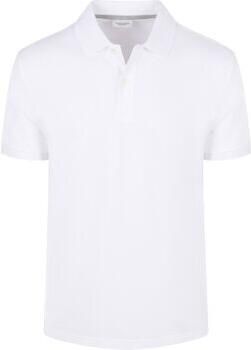Profuomo Polo Shirt Korte Mouw Piqué Poloshirt Wit