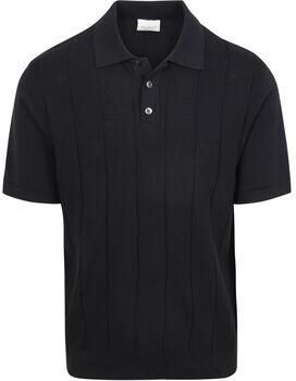 Profuomo Polo Shirt Korte Mouw Poloshirt Drop Needle Structure Navy