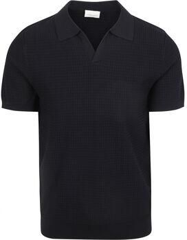 Profuomo Polo Shirt Korte Mouw Poloshirt Riva Structure Navy