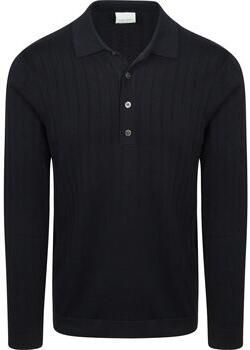 Profuomo Polo Shirt Lange Mouw Longsleeve Poloshirt Dropneedle Navy