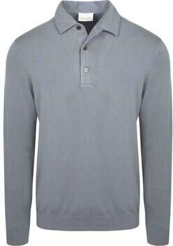 Profuomo Polo Shirt Lange Mouw Longsleeve Poloshirt Luxury Basic Blauw