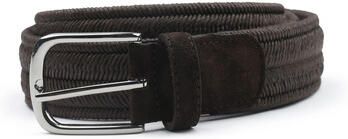 Profuomo Riem Waxed Geweven Riem Bruin