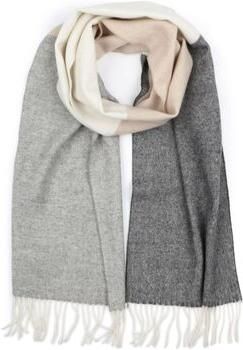 Profuomo Sjaal Lamswol Grijs Beige