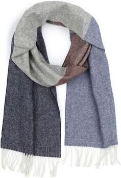 Profuomo Sjaal Lamswol Grijs Blauw Bruin