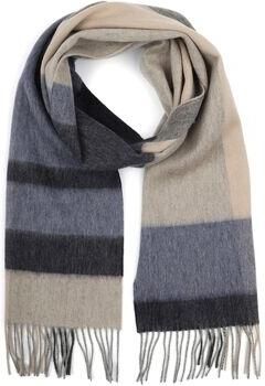 Profuomo Sjaal Wol Colourblock Blauw Grijs Beige