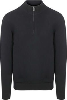 PROFUOMO Heren Truien & Vesten Half Zip Luxury Basic Donkerblauw - Foto 8