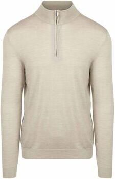 Profuomo Sweater Half Zip Pullover Merinowol Beige