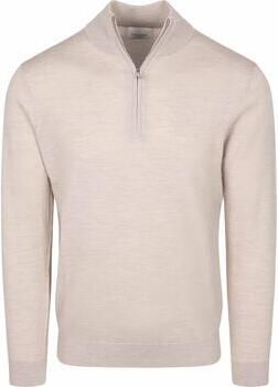 PROFUOMO Heren Truien & Vesten Pullover Half Zip Extrafine Merino Beige - Foto 5