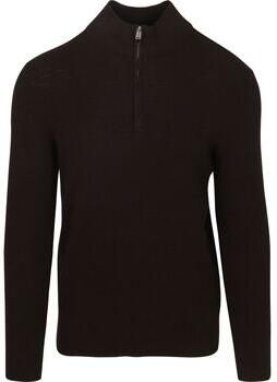 Profuomo Sweater Half Zip Pullover Structure Bruin