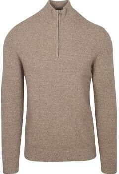 Profuomo Sweater Half Zip Pullover Wol Blend Sand
