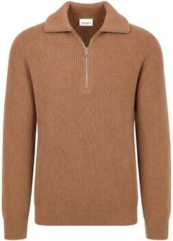 Profuomo Sweater Half Zip Pullover Wool Cognac
