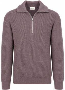 Profuomo Sweater Half Zip Pullover Wool Light Aubergine