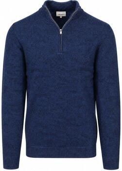 Profuomo Sweater Half Zip Pullover Woolblend Royal Blue