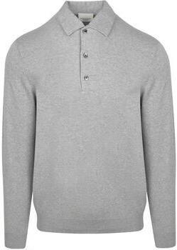 Profuomo Sweater Longsleeve Poloshirt Luxury Basic Grijs