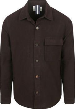Profuomo Sweater Overshirt Moleskin Donkerbruin