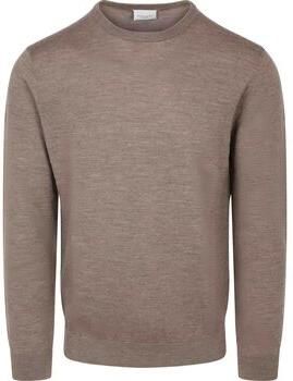 PROFUOMO Heren Truien & Vesten Pullover Crew Neck Extrafine Merino Taupe - Foto 5