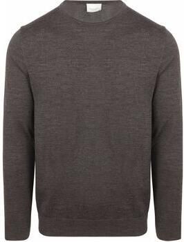 Profuomo Sweater Pullover Merinowol Donkerbruin