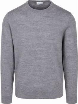 Profuomo wollen regular fit gebreide trui donkergrijs - Foto 3