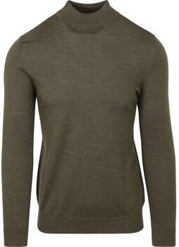 Profuomo Sweater Turtleneck Trui Merino Olijfgroen