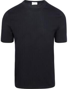 Profuomo T-shirt Korte Mouw T-Shirt Knitted Navy