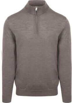 Profuomo Trui Half Zip Pullover Merinowol Taupe