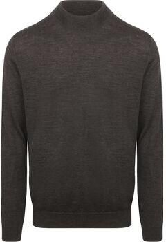 Profuomo Trui Turtleneck Trui Merino Donkerbruin