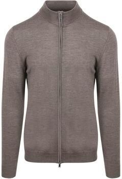 Profuomo Trui Vest Merinowol Taupe