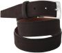 Profuomo riem solid brown suède stitch - Thumbnail 2