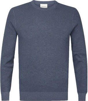 Profuomo Sweater Trui Structuur Mid Blauw