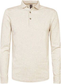 Profuomo T-shirt Longsleeve Polo Beige Melange