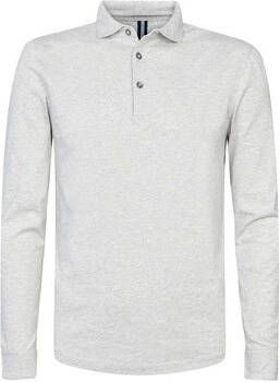 Profuomo Longsleeve Polo Grijs Melange Grijs Heren