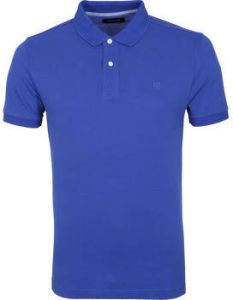 Profuomo T-shirt Polo Melange Denim Blauw