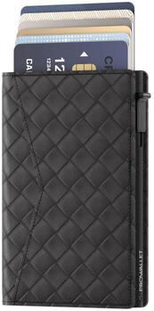 Prowallet Portemonnee Pasjeshouder Slim Woven Zwart