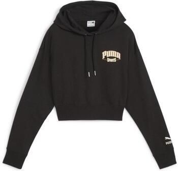 Puma Zwarte Cropped Hoodie Black Dames