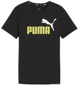 Puma T-shirt zwart geel Jongens Katoen Ronde hals Logo 128