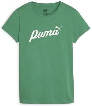 Puma Ess+ Blossom Script T-shirt Green Dames
