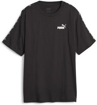 Puma Zwart en wit Tape Logo T-shirt Black Dames