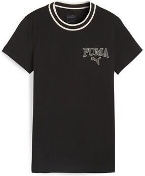Puma Zwarte en witte Squad Logo T-shirt Black Dames