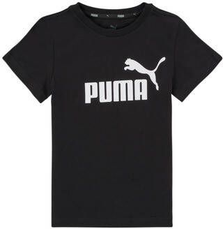 Puma T-shirt zwart Jongens Katoen Ronde hals Logo 164
