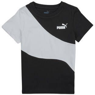 Puma T-shirt zwart wit Jongens Katoen Ronde hals Meerkleurig 140