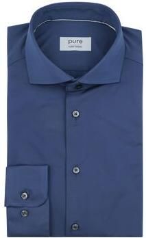Pure Overhemd Lange Mouw Shirt Donkerblauw
