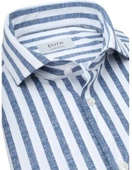 Pure Overhemd Lange Mouw Shirt Linen Optics Streep Blauw - Foto 4