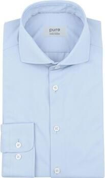Pure Overhemd Lange Mouw The Functional Shirt Super Stretch Lichtblauw