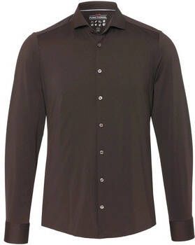 Pure Overhemd Lange Mouw The Functional Shirt Donkerbruin