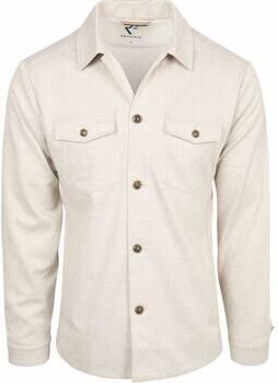 R2 Amsterdam Onderhemd R2 Overshirt Button Herringbone Ecru