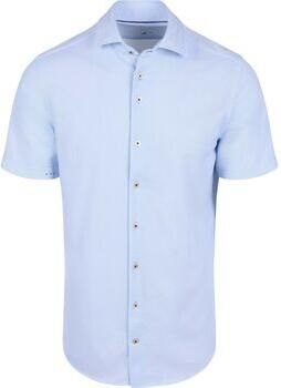 R2 Amsterdam Overhemd Korte Mouw R2 Short Sleeve Overhemd Seersucker Lichtblauw