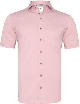 R2 Amsterdam Overhemd Lange Mouw R2 Japanese Knitted Short Sleeve Overhemd Roze